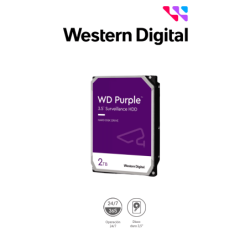 WESTERN DIGITAL WD23PURZ - Disco duro de 2TB  /  Serie Purple para videovigilancia  /  Trabajo 24 / 7 /  Interface: Sata 6 Gb