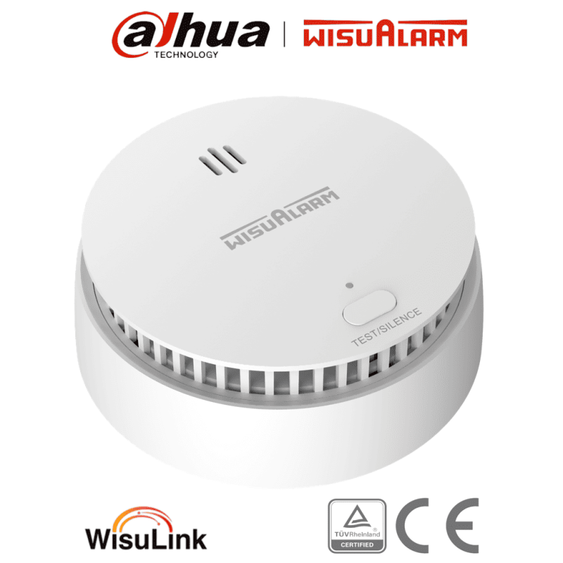 DAHUA WISUALARM DHI-HY-SA30A-R8 - Detector de Humo Inalambrico (Interconectable Hasta 24 Disp) /  Sensor Fotoeléctrico