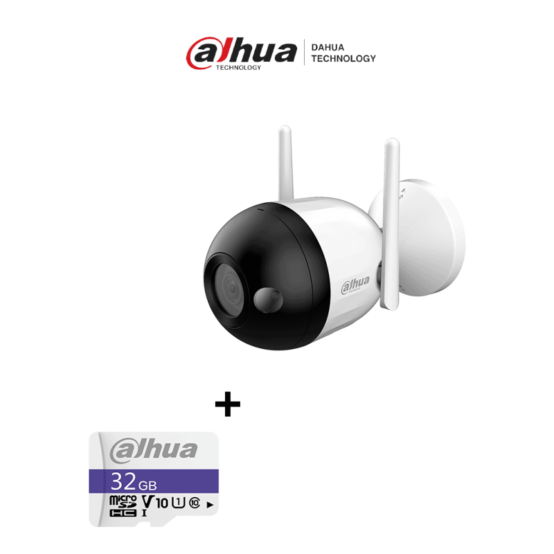Bundle F2C-LED - Cámara IP Bullet Wifi de 2 Megapíxeles /  Full Color /  Microfono Integrado /  30 Mts de Luz Visible