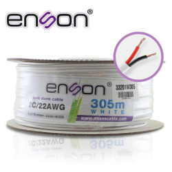 ENSON ALARMA 33201W305 - Cable De Alarma Enson 33201W305 Serie Pro-Ii Multifilar 2C/22 Awg Bobina De 305 Metros Forro Pvc Blanco