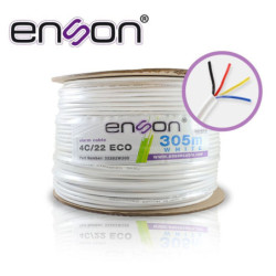 ENSON ALARMA 32202W305 - Cable De Alarma Enson 32202W305 Serie Eco Multifilar  4C/22 Awg Bobina De 305 Metros Forro Pvc  Blanco