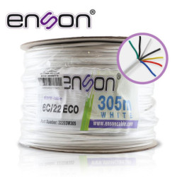 ENSON ALARMA 32203W305 - Cable De Alarma Enson 32203W305 Serie Eco Multifilar  6C/22 Awg Bobina De 305 Metros Forro Pvc  Blanco
