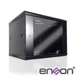 ENSON ENS-RKGB9U2 - Gabinete De Pared Enson Ens-Rkgb9U 9Ur Puerta Frontal De Cristal Templado Con Cerradura De Seguridad