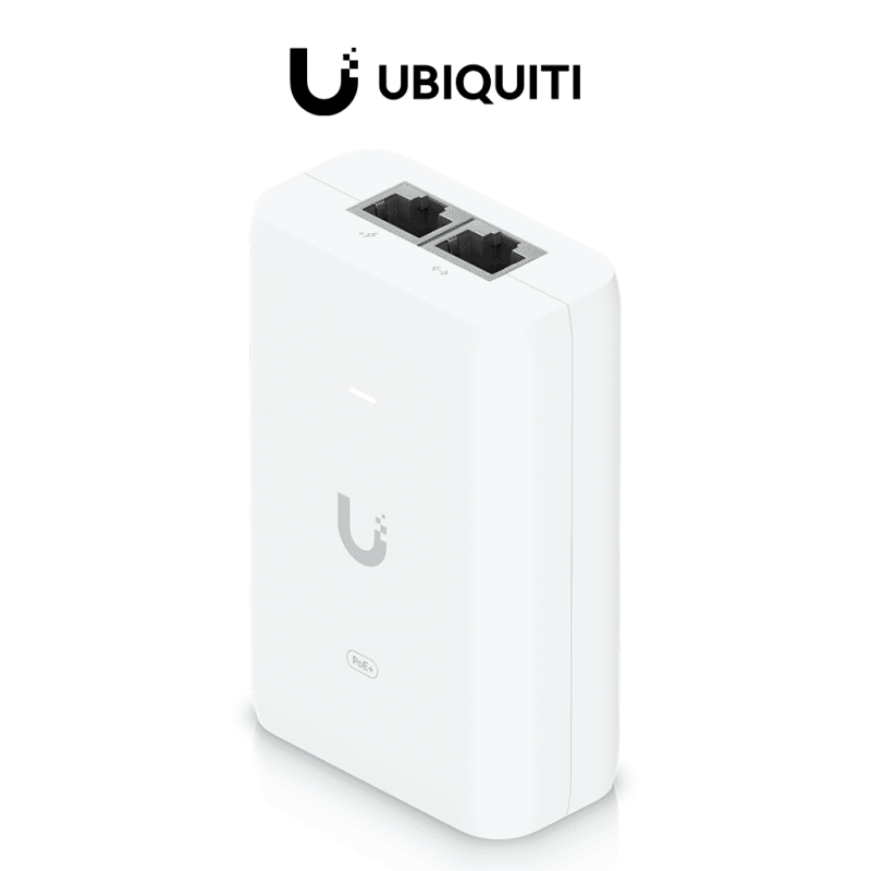 UBIQUITI U-POE-AT- Inyector PoE Ubiquiti /  Voltaje de 48VDC /  0.65A /  Puerto Gigabit Ethernet