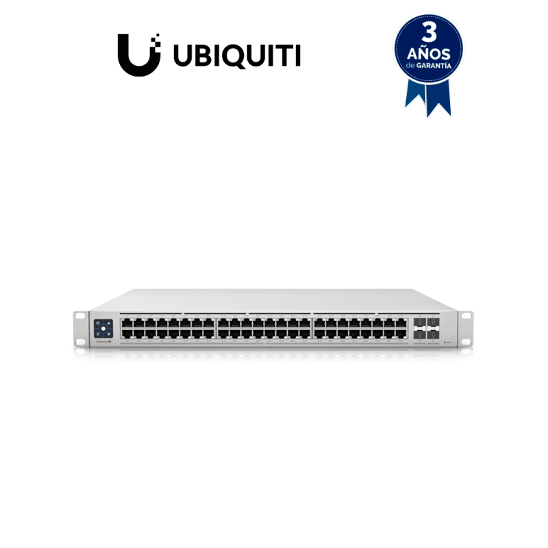 UBIQUITI USW-ENTERPRISE-48-POE - UniFi Switch Enterprise administrable capa 3, 48 puertos 2.5GbE RJ45 POE+, 4 puertos 10G SFP+,
