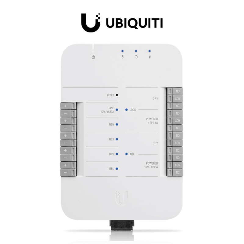 UBIQUITI UA-HUB-Door - Panel de Control de Acceso , 2 Terminales Auxiliares para Sirenas o Apertura de Puertas , 4 Entradas Adic