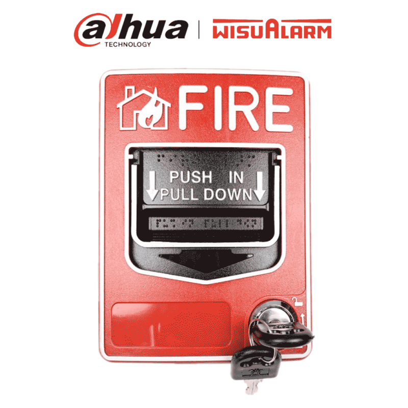 DAHUA WISUALARM DHI-HY-C124 - Estación manual con doble acción convencional, 2 Hilos, Certificado CE, 9-28V CD, Fácil instalació