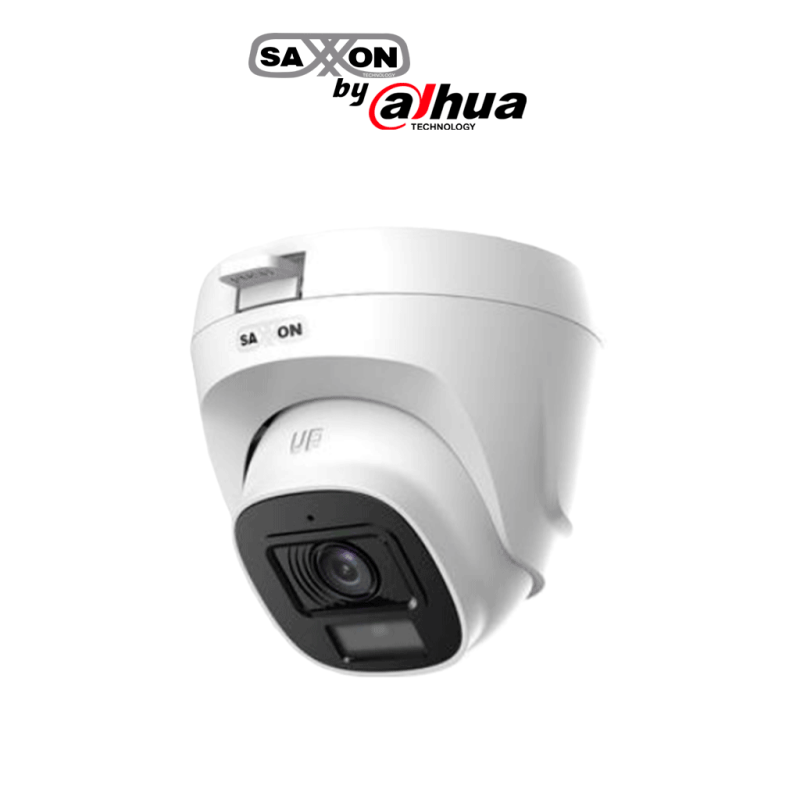 SAXXON SUA-HAC-T20P-0280B- Cámara Turret de 2 Megapíxeles /  Lente de 2.8 mm con Visión de Apertura de Hasta 100°