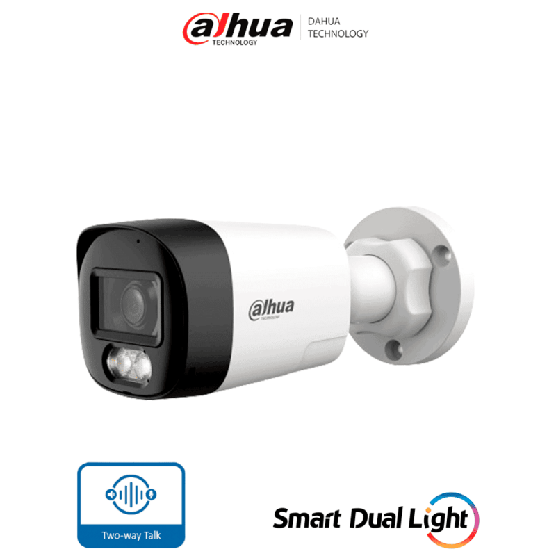 DAHUA DH-HAC-HFW1200RL-IL-T - Camara Bullet de 2 Megapixeles /  Audio Bidireccional /  Iluminación Dual Inteligente Hasta 30m