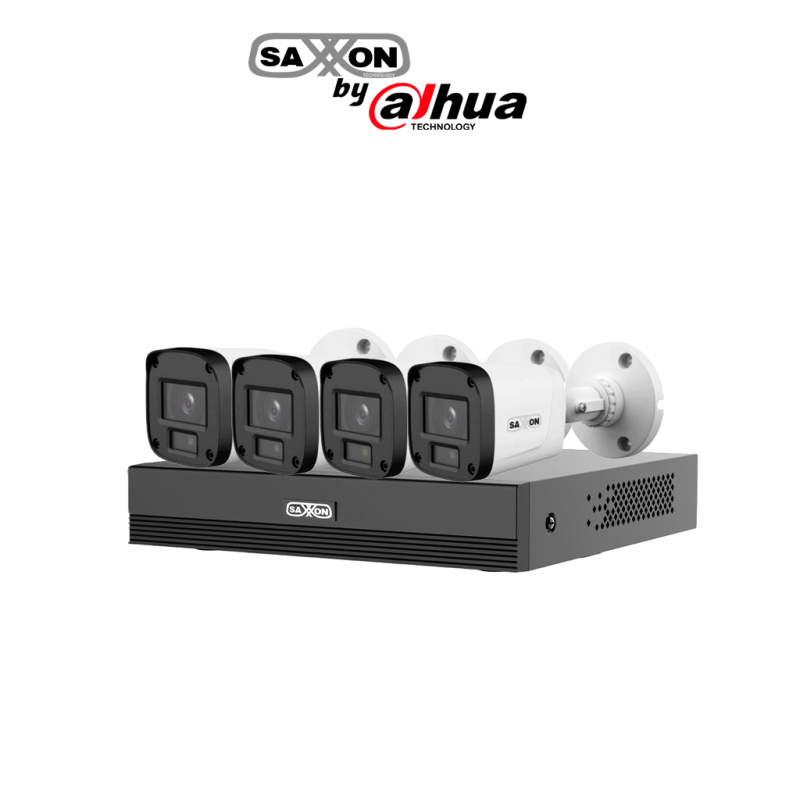 SAXXON SUA-KIT / XVR1E04-I / 4-B10P-0280B - Kit de 4 Canales HDCVI /  Cámaras B10P de 1MP 720P