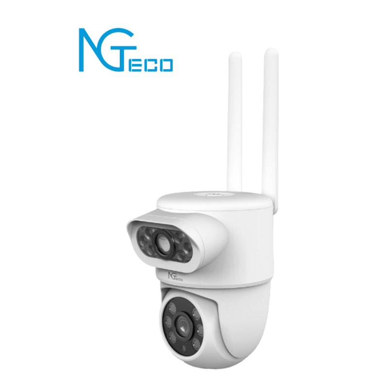 NGTECO NGSH01C8AN- Cámara PTZ WiFi , 4MP , Lente Dual , Monitoreo 2 Áreas , Detección Humana , Audio 2 Vías ,Paneo y Tildeo ,Alm