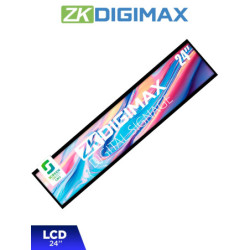 ZKDIGIMAX DG03S1W24 - Pantalla LCD Estrecha de 24" para Estantería, Ultrapanorámica, Resolución Full HD, Android 8.1, Alta Brill