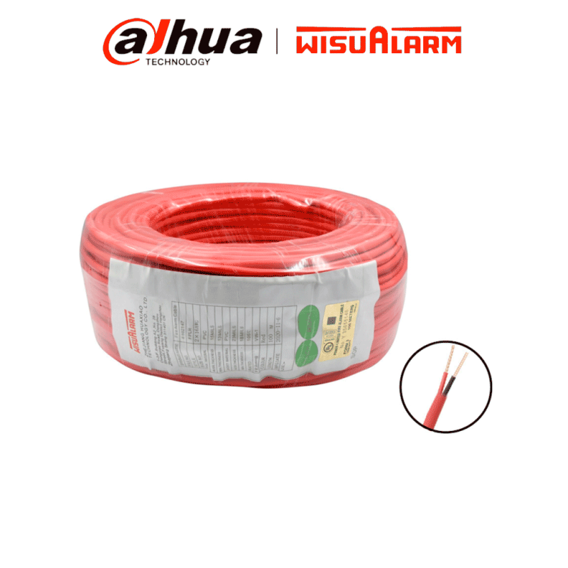 DAHUA 2X18AWG-U- Bobina de 305 metros de cable sin blindaje para alarma de Incendio, Listado por UL, Revestimiento de PVC UL105