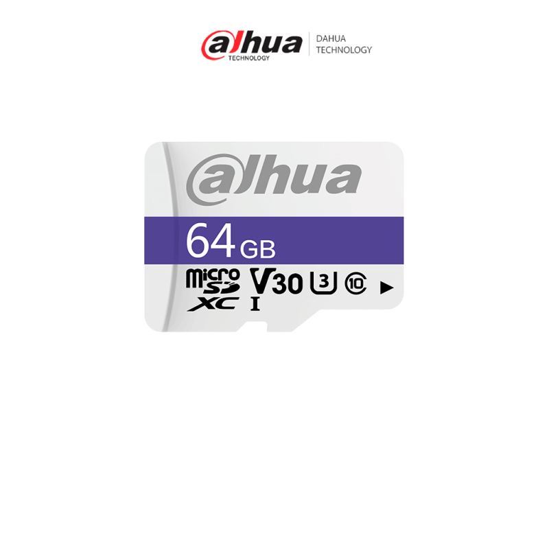 DAHUA DHI-TF-C100 / 64GB - Dahua Memoria Micro SD de 64 GB UHS-I /  C10 / U3 / V30 /  Velocidad de Lectura 95 MB / s