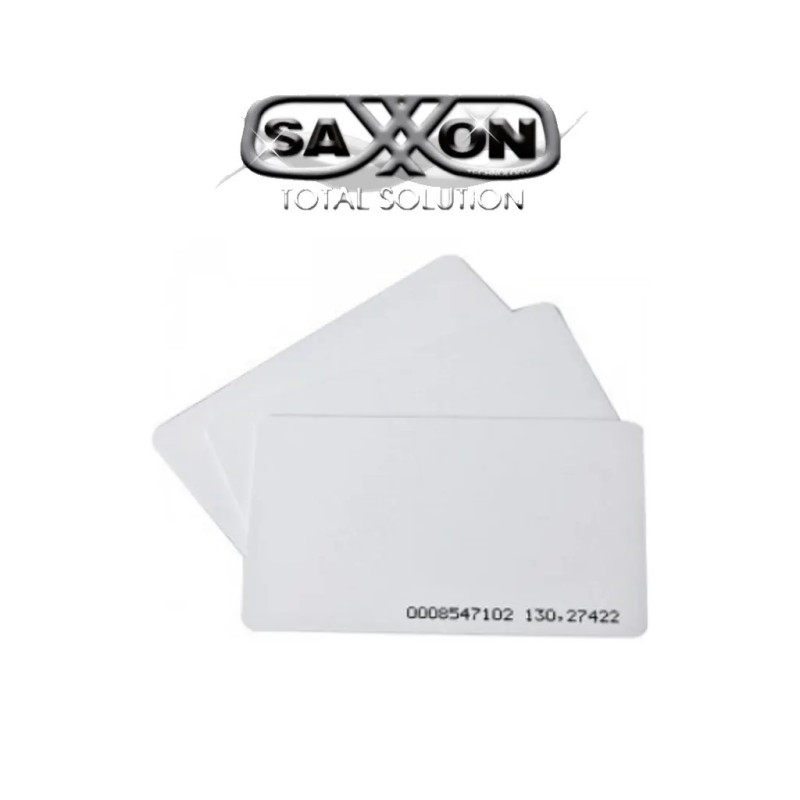 SAXXON SAXM02UF - Tarjeta de Proximidad ID Frecuencia 125 Khz 0.88mm, Folio Impreso para Control de Acceso