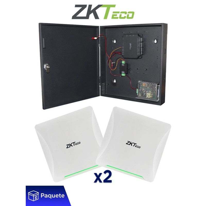 ZKTECO C2260BUHF5PRO - Paquete con Panel y 2 Antenas UHF de 5m ideal para Solución de Control de Acceso Vehicular (2 carriles)
