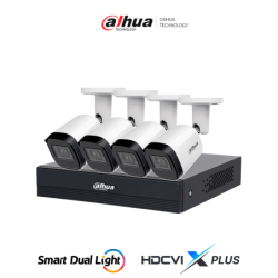 DAHUA DHI-KIT / XVR1B04-I / T /  HDCVI X Plus /  4-B2A21N-U-IL-0280B- Kit 4 Canales 2 MP /  DVR Cooper-U WizSense con IA