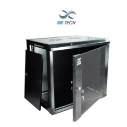 SBE TECH SBE-GNLPAR6UR - Gabinete de pared 6UR /  600mm de ancho /  450 mm de profundidad Puerta delantera de cristal templado