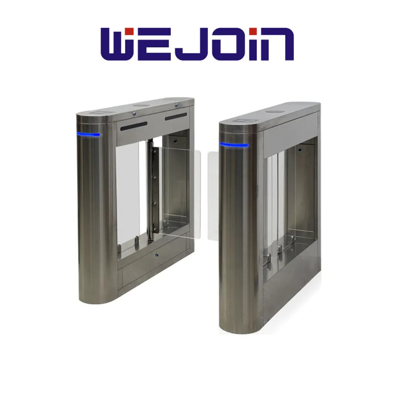 WEJOIN WJTBH101BLSP - Barreras Peatonal Tipo Swing Barrier con Aletas de Acrílico pase Bidireccional Compatible con Control de A
