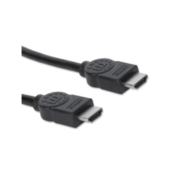 MANHATTAN - 306133 - Cable HDMI de Alta Velocidad  /  4K@30Hz, 3D, HDMI Macho a HDMI Macho, Blindado, Negro, 5 m (16.5 ft.)