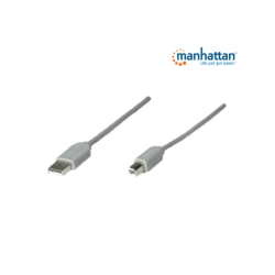 MANHATTAN 341028 - Cable USB A-B 4.5M, Gris
