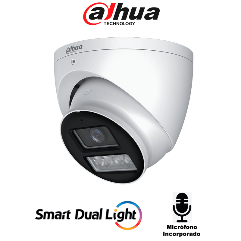 DAHUA HAC-HDW1239TN-IL-A-S3 - Camara Domo de 2 Megapixeles /  Iluminador Dual Inteligente+Full Color /  Lente de 2.8 mm