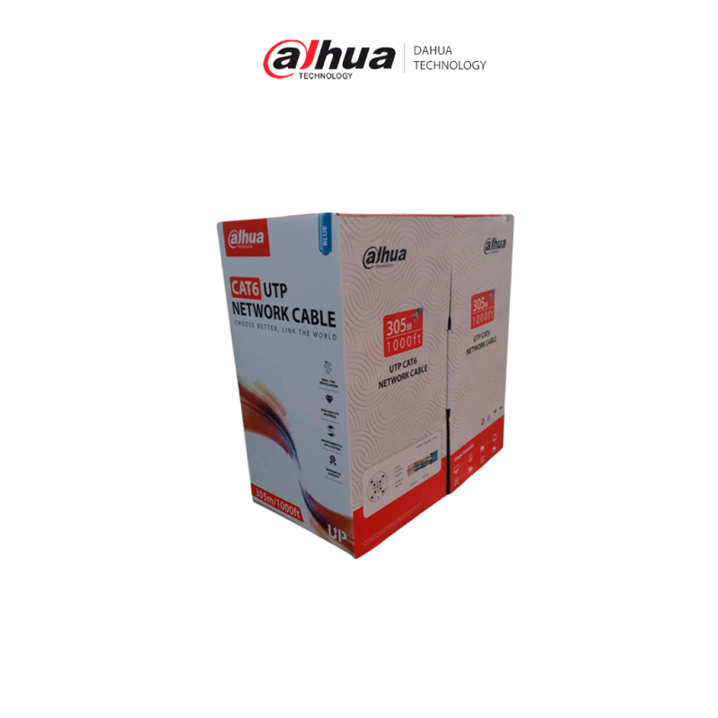 DAHUA PFM920I-6UN-C - Bobina de Cable UTP Cat 6 100% Cobre /  Color Azul /  Uso Interior /  305 Metros