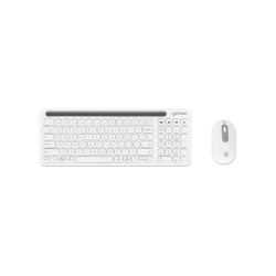 MANHATTAN - 180580 - Kit teclado y mouse inalámbricos conexión dual USB y Bluetooth, blanco