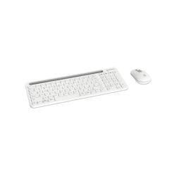 MANHATTAN - 180580 - Kit teclado y mouse inalámbricos conexión dual USB y Bluetooth, blanco