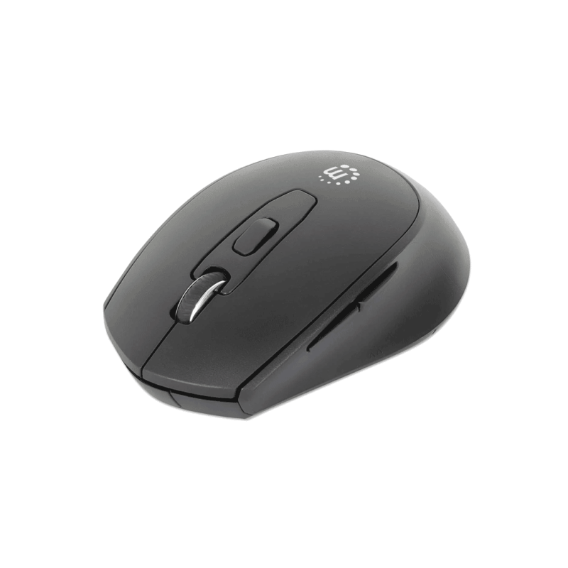 MANHATTAN - 190343 - Mouse ergonómico inalámbrico  /  Nano receptor USB-A, seis botones y rueda de desplazamiento, 800 / 1200