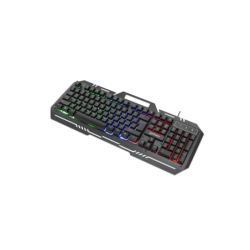 MANHATTAN 180610 - Teclado Gaming LED con pánel metálico para celular 12 teclas de función, Conexión USB, Teclado en Español con
