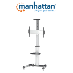 MANHATTAN 461245 - Soporte para TV, de piso, tipo carrito /  Construido en Aluminio  /  con inclinación