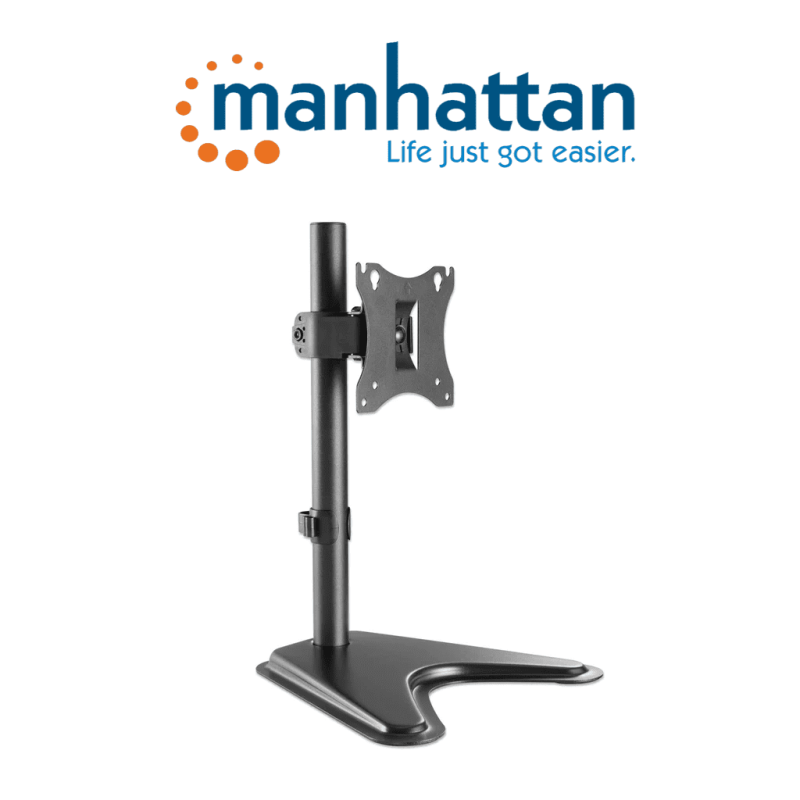 MANHATTAN 462037 - Soporte para monitor de escritorio  /  de 17" a 27"  /  Soporta hasta 7 Kg  /  Ajuste de inclinación + -10°