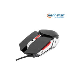 MANHATTAN 179348 Mouse óptico Gaming LED con cable Conexión USB-A, siete botones con rueda de desplazamiento, 3200 dpi, iluminac
