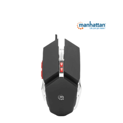 MANHATTAN 179348 Mouse óptico Gaming LED con cable Conexión USB-A, siete botones con rueda de desplazamiento, 3200 dpi, iluminac