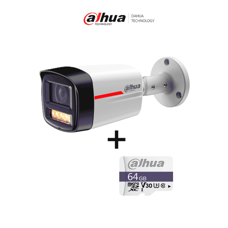 DAHUA PAQUETE Cámara IP DH-IPC-HFW2249TLP-S-LED-0280B-PRO- Cámara IP Bullet de 2MP  /  WizColor /  WizSense /  SMD Plus