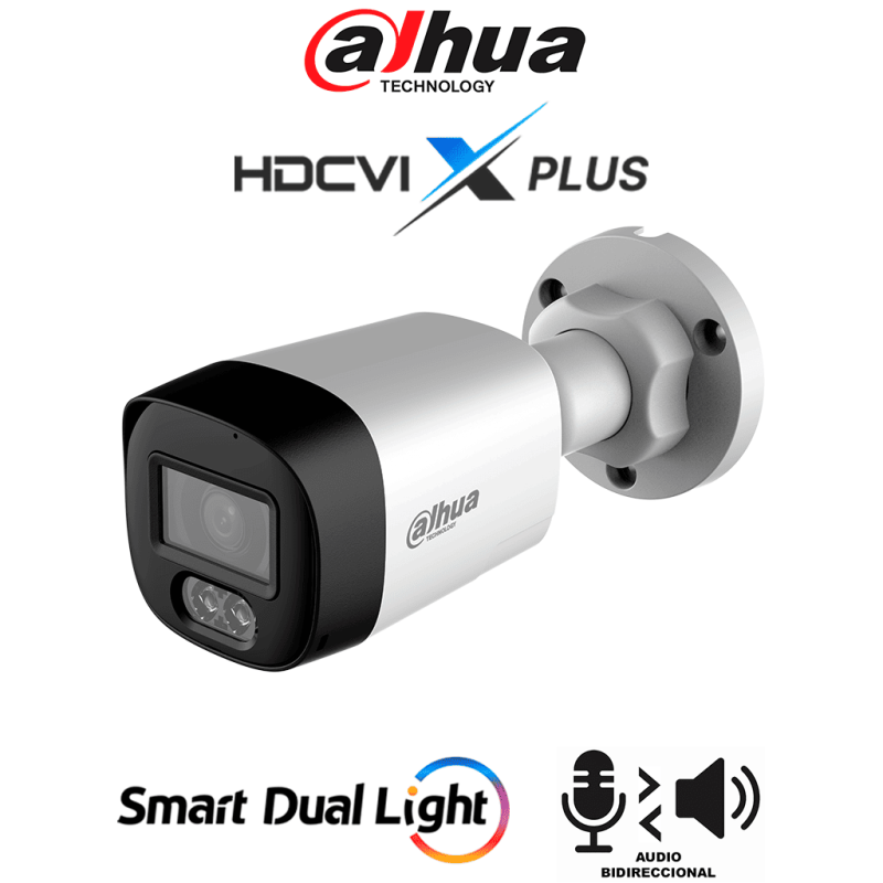 DAHUA DH-HAC-HFW1500RLN-IL-T - Cámara Bullet Full Color de 5 Megapixeles /  Audio 2 vías