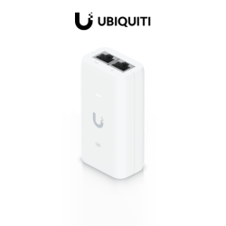 UBIQUITI - U-PoE Inyector PoE Gigabit para equipos Ubiquiti, 48 VDC, 0.32A, color blanco.