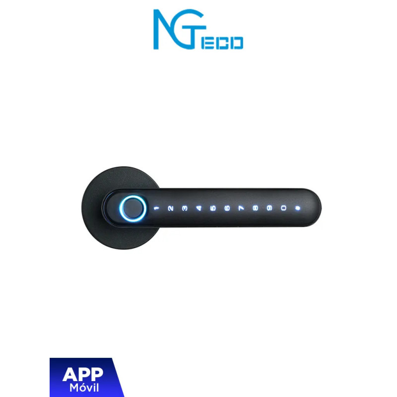 NGTeco SL01A630N - Cerradura Inteligente Biométrica estilo americano  /  100 huellas  /  100 contraseñas