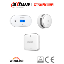 DAHUA WISUALARM DHI-HY-GW01A-KIT - Paquete Wisulink, Incluye: gateway, detector de humo y monóxido de carbono, Sistema para la p