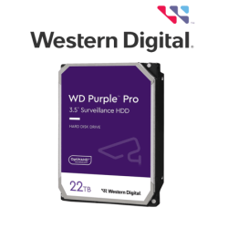 WESTERN DIGITAL WD221PURP - Disco Duro de 22 TB  /  Purple PRO  /  Videovigilancia  /  Sata 6 Gb / s  /  Caché de 512MB  /  3.5"