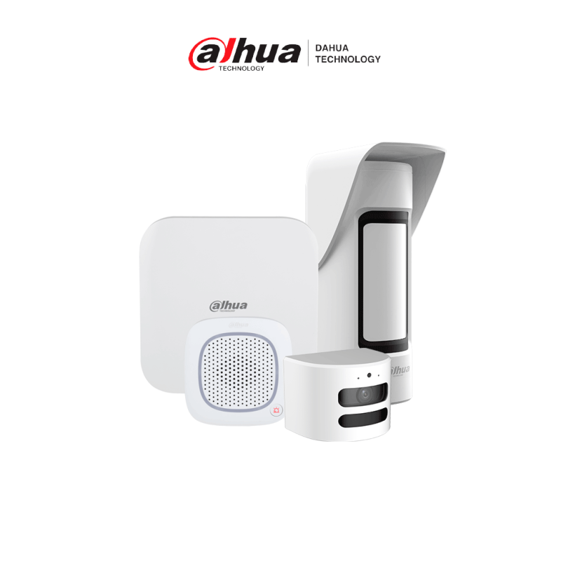 DAHUA ARC3800H-W2-KIT - Paquete de sistema de alarma inalámbrica, Incluye: panel de alarma HUB2, sirena inalámbrica con audio bi