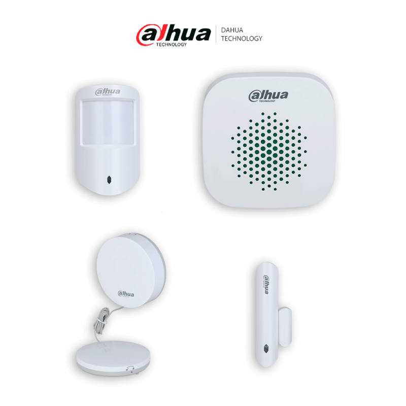 DAHUA KIT BÁSICO - Paquete básico de periféricos para sistemas inalámbricos de intrusión de Dahua, Incluye: 1 PIR para interior,