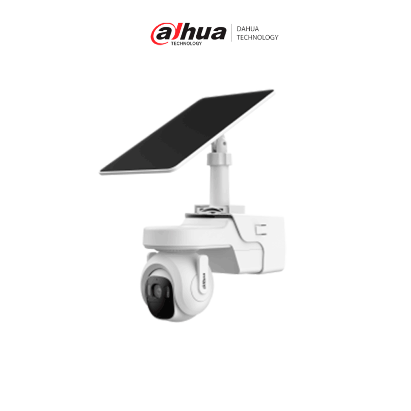 DAHUA DH-KIT / BP4A-4G / M0508 - Kit cámara PT 4G /  4MP / panel solar / Batería /  SMD /  Sirena y luz de disuasión activa