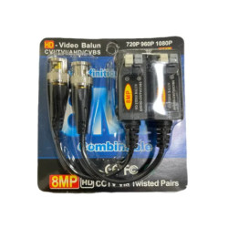 SAXXON VB - 01 Par de Transceptores Pasivos 4K (Video Baluns), Botón Push Superior, Empalmes Ordenados, 4K hasta 150m, 4MP a 200