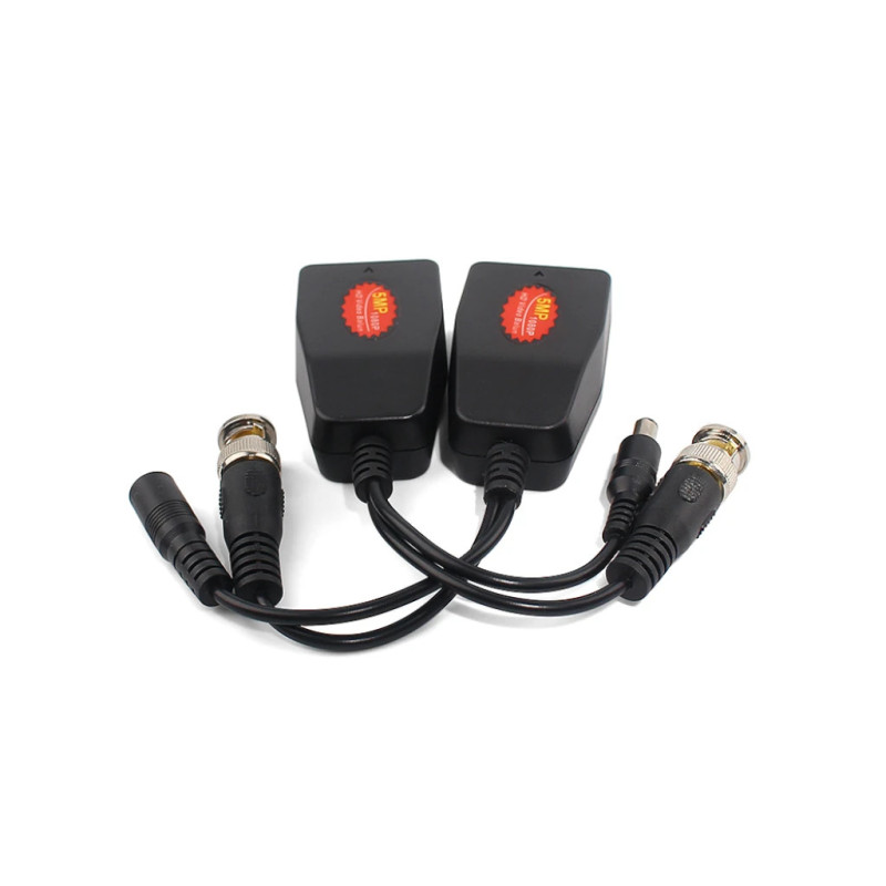 SAXXON VB-04 - Par de transceptores 4K para video y energía, con entradas RJ45, 4K hasta 150m con CVI, 4MP y 2MP hasta 250m