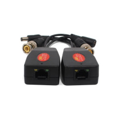 SAXXON VB-04 - Par de transceptores 4K para video y energía, con entradas RJ45, 4K hasta 150m con CVI, 4MP y 2MP hasta 250m