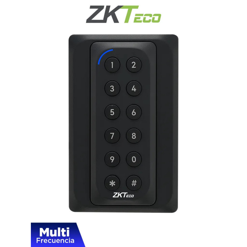 ZKTECO KR902S - Lector Esclavo de Tarjetas ID 125 Khz y Mifare 13.56 MHz /  IP65 /  Wiegand 26 /  LED Indicador de Estado