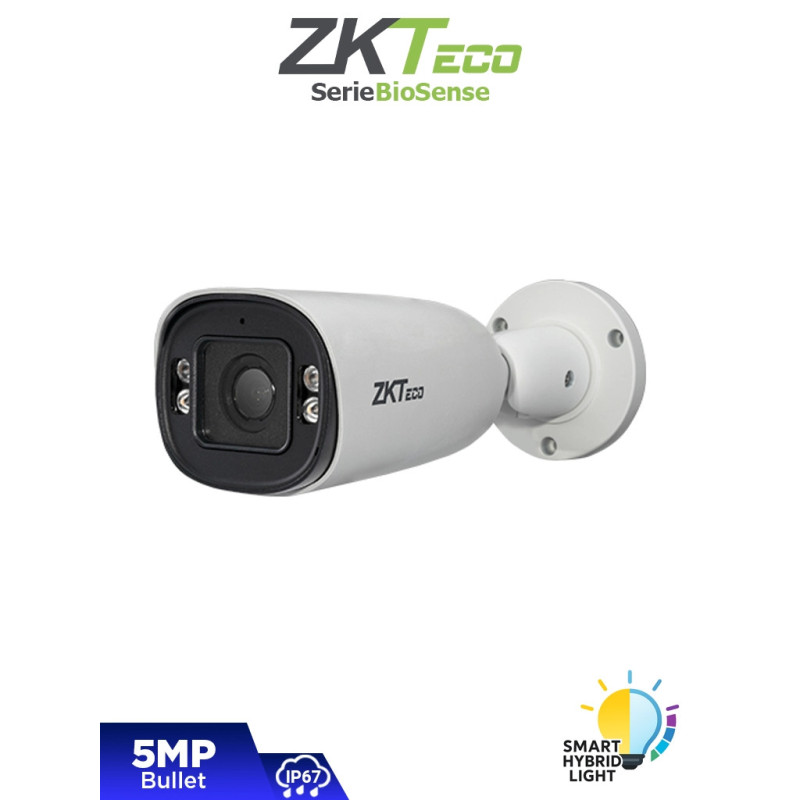 ZKTECO BL-855P48A-S8-S-HL – Cámara IP Bullet Híbrida Inteligente de 5 MP, Serie BioSense, Lente Motorizado 2.8–12 mm, Video Anal