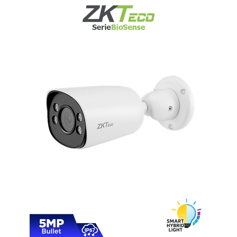 ZKTECO BS-855P32C-S8-MI-S-HL – Cámara IP Bullet Híbrida Inteligente de 5 MP, Serie BioSense, Lente 3.6 mm, Micrófono Integrado,
